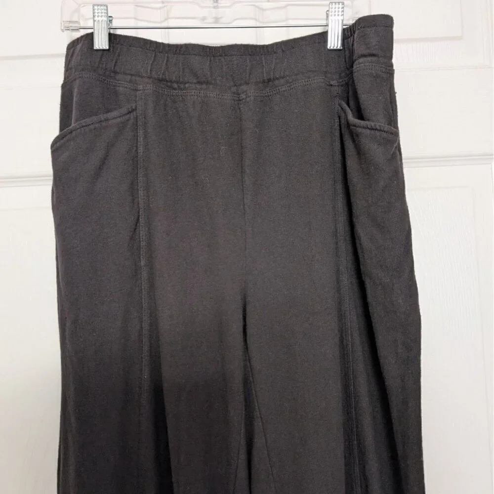 Wilt Wide Leg Pull On Pants Womens Size Large Black 100% Cotton Elastic Waist